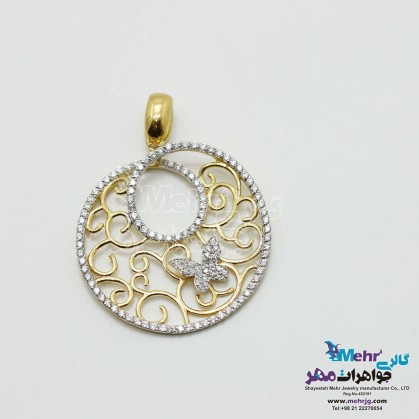Gold Pendant - Flower Design and Butterfly-SM0141